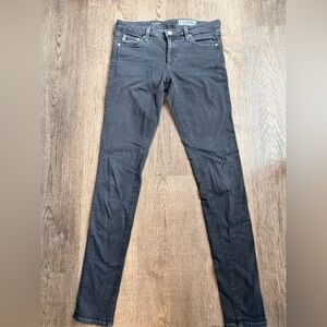 AG Adriano Goldschmied The Legging Super Skinny Faded Black Jeans Size 27R